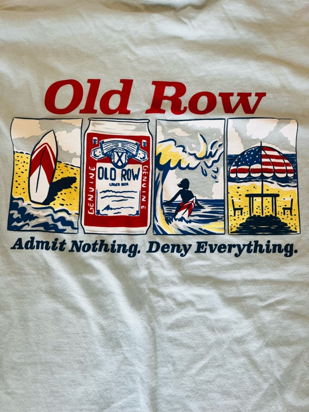 Old Row Men’s Short Sleeve Tee in White with Red Graphic